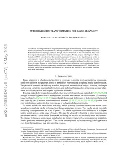 Auto-regressive transformation for image alignment