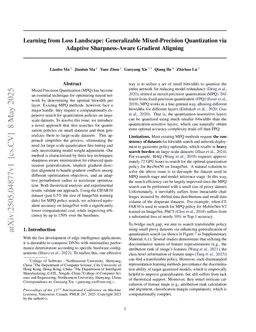 Learning from Loss Landscape: Generalizable Mixed-Precision Quantization via Adaptive Sharpness-Aware Gradient Aligning