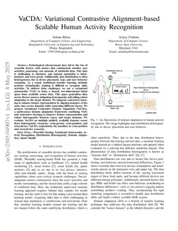 VaCDA: Variational Contrastive Alignment-based Scalable Human Activity Recognition
