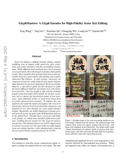 GlyphMastero: A Glyph Encoder for High-Fidelity Scene Text Editing