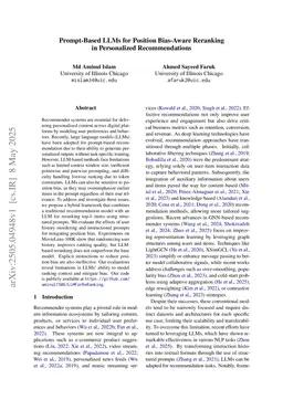 Prompt-Based LLMs for Position Bias-Aware Reranking in Personalized Recommendations