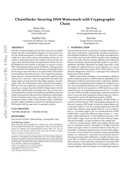 ChainMarks: Securing DNN Watermark with Cryptographic Chain
