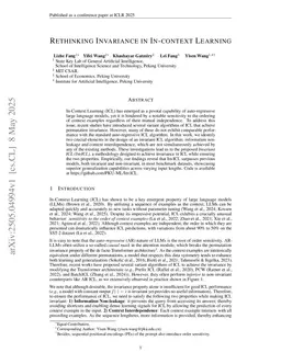 Rethinking Invariance in In-context Learning