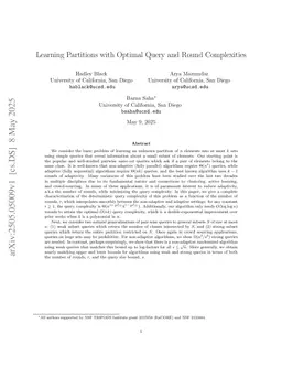 Learning Partitions with Optimal Query and Round Complexities