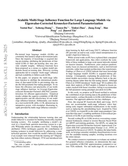 Scalable Multi-Stage Influence Function for Large Language Models via Eigenvalue-Corrected Kronecker-Factored Parameterization