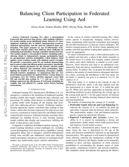 Balancing Client Participation in Federated Learning Using AoI