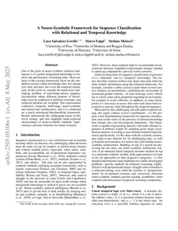A Neuro-Symbolic Framework for Sequence Classification with Relational and Temporal Knowledge