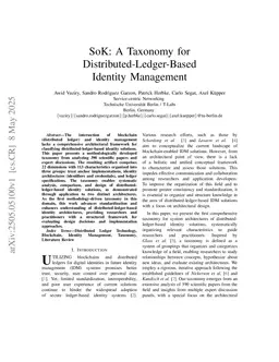 SoK: A Taxonomy for Distributed-Ledger-Based Identity Management
