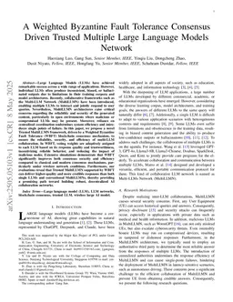 A Weighted Byzantine Fault Tolerance Consensus Driven Trusted Multiple Large Language Models Network