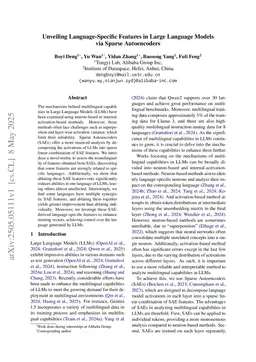 Unveiling Language-Specific Features in Large Language Models via Sparse Autoencoders