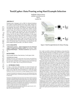 Text2Cypher: Data Pruning using Hard Example Selection