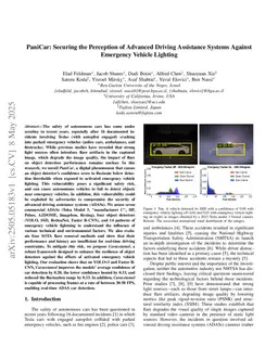 PaniCar: Securing the Perception of Advanced Driving Assistance Systems Against Emergency Vehicle Lighting