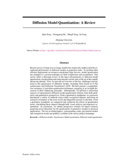 Diffusion Model Quantization: A Review