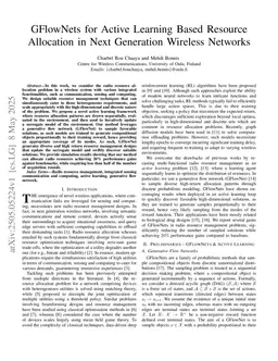 GFlowNets for Active Learning Based Resource Allocation in Next Generation Wireless Networks