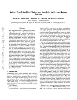 Latte: Transfering LLMs` Latent-level Knowledge for Few-shot Tabular Learning