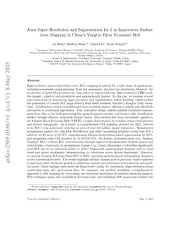 Joint Super-Resolution and Segmentation for 1-m Impervious Surface Area Mapping in China's Yangtze River Economic Belt