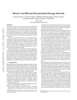 Walrus: An Efficient Decentralized Storage Network