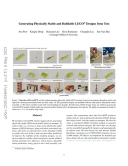 Generating Physically Stable and Buildable Brick Structures from Text
