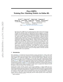 Flow-GRPO: Training Flow Matching Models via Online RL