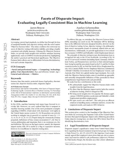 Facets of Disparate Impact: Evaluating Legally Consistent Bias in Machine Learning