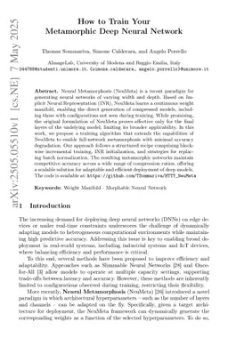 How to Train Your Metamorphic Deep Neural Network