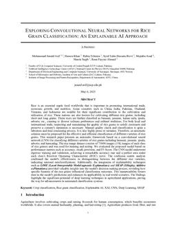 Exploring Convolutional Neural Networks for Rice Grain Classification: An Explainable AI Approach