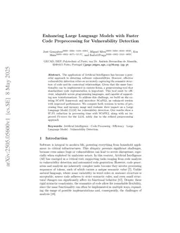 Enhancing Large Language Models with Faster Code Preprocessing for Vulnerability Detection