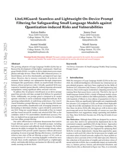 LiteLMGuard: Seamless and Lightweight On-Device Prompt Filtering for Safeguarding Small Language Models against Quantization-induced Risks and Vulnerabilities