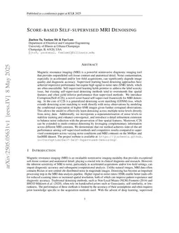Score-based Self-supervised MRI Denoising