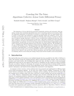 Crowding Out The Noise: Algorithmic Collective Action Under Differential Privacy