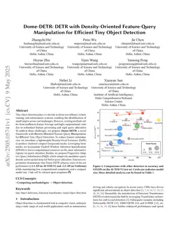 Dome-DETR: DETR with Density-Oriented Feature-Query Manipulation for Efficient Tiny Object Detection