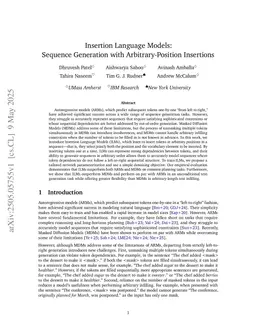 Insertion Language Models: Sequence Generation with Arbitrary-Position Insertions