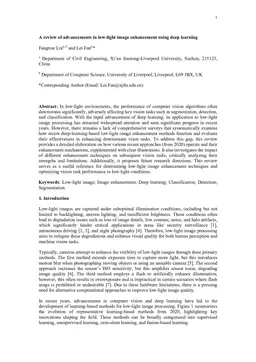 A review of advancements in low-light image enhancement using deep learning