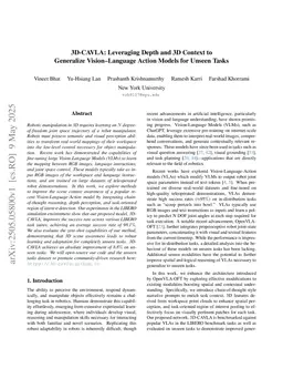 3D CAVLA: Leveraging Depth and 3D Context to Generalize Vision Language Action Models for Unseen Tasks