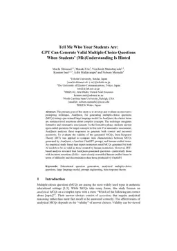 Tell Me Who Your Students Are: GPT Can Generate Valid Multiple-Choice Questions When Students' (Mis)Understanding Is Hinted