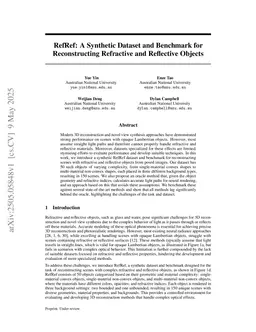 RefRef: A Synthetic Dataset and Benchmark for Reconstructing Refractive and Reflective Objects