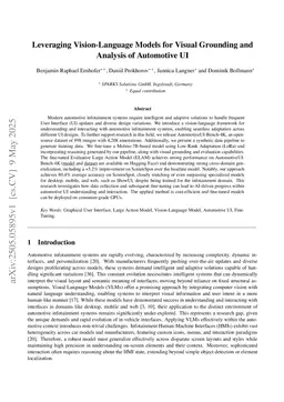 Leveraging Vision-Language Models for Visual Grounding and Analysis of Automotive UI
