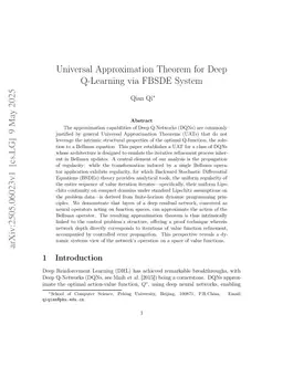 Universal Approximation Theorem for Deep Q-Learning via FBSDE System