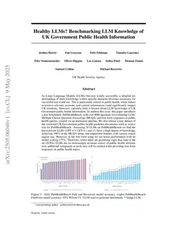 Healthy LLMs? Benchmarking LLM Knowledge of UK Government Public Health Information
