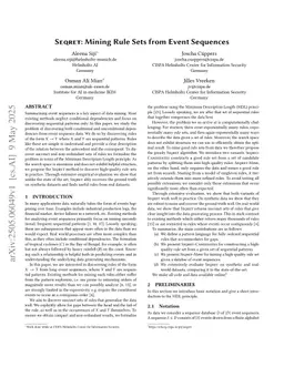 Seqret: Mining Rule Sets from Event Sequences