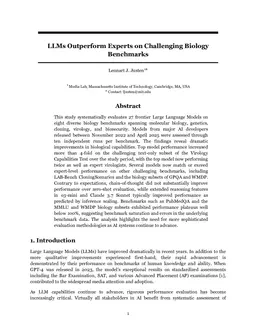 LLMs Outperform Experts on Challenging Biology Benchmarks
