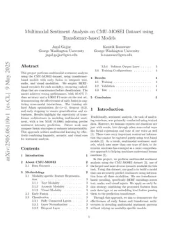 Multimodal Sentiment Analysis on CMU-MOSEI Dataset using Transformer-based Models