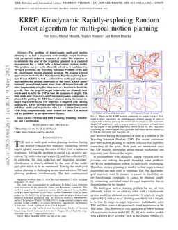 KRRF: Kinodynamic Rapidly-exploring Random Forest algorithm for multi-goal motion planning