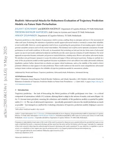 Realistic Adversarial Attacks for Robustness Evaluation of Trajectory Prediction Models via Future State Perturbation