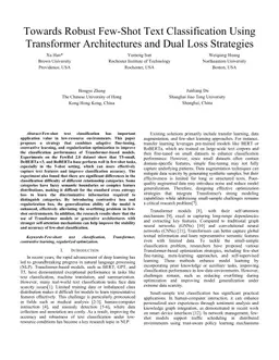 Towards Robust Few-Shot Text Classification Using Transformer Architectures and Dual Loss Strategies