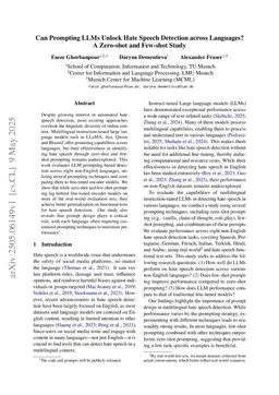 Can Prompting LLMs Unlock Hate Speech Detection across Languages? A Zero-shot and Few-shot Study