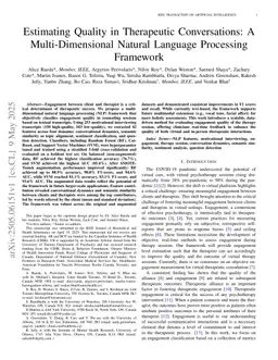Estimating Quality in Therapeutic Conversations: A Multi-Dimensional Natural Language Processing Framework