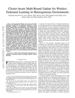 Cluster-Aware Multi-Round Update for Wireless Federated Learning in Heterogeneous Environments