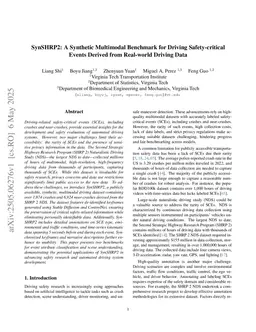SynSHRP2: A Synthetic Multimodal Benchmark for Driving Safety-critical Events Derived from Real-world Driving Data