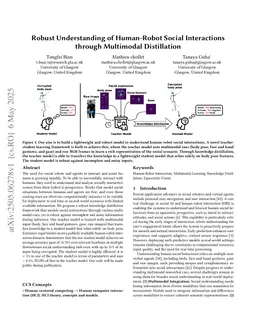 Robust Understanding of Human-Robot Social Interactions through Multimodal Distillation